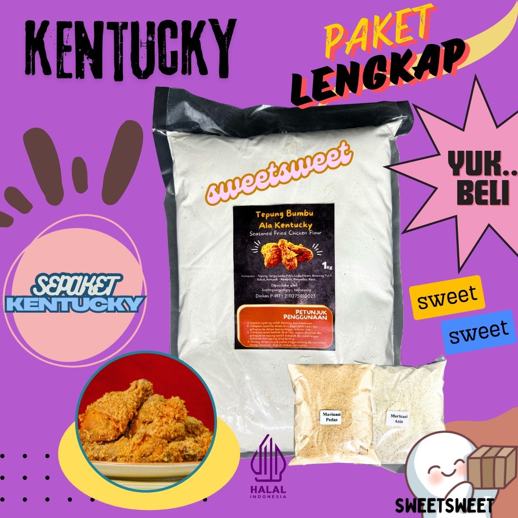 

Sweetsweet Paket Tepung Bumbu Ala Kentaki Bonus Bumbu Marinasi Kentucky {BISA COD dan Grosir}