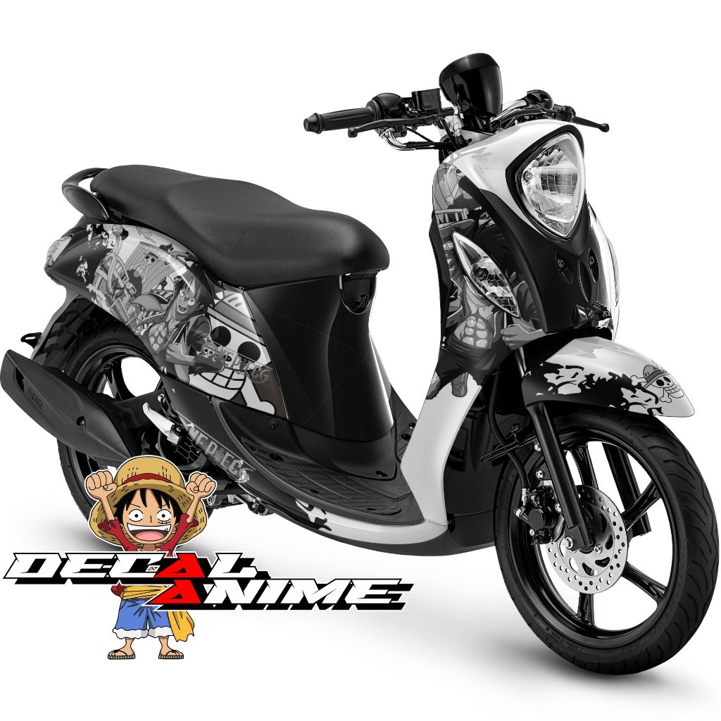 Decal Stiker Fino Full Body Sticker Variasi Skotlet fino FI 125 Premium Sporty One Piece Hitam Putih