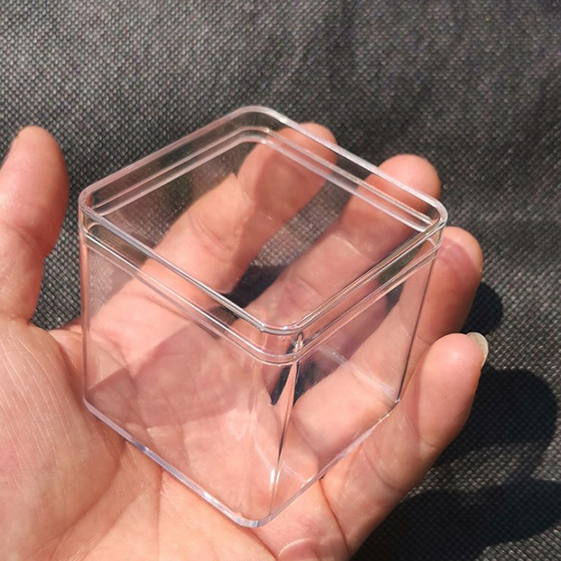 

1pcs Clear Acrylic Candy Box Transparent Plastic Square Cube Cake Dessert Box Chocolate Packaging Storage Containers Display Box