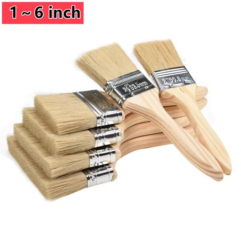 

5Pcs Paint Brush 1/6 Inch Wooden Handle BBQ Brush for Wall and Furniture Paint Tool Painting Brushes Set Artist Paint Brushes