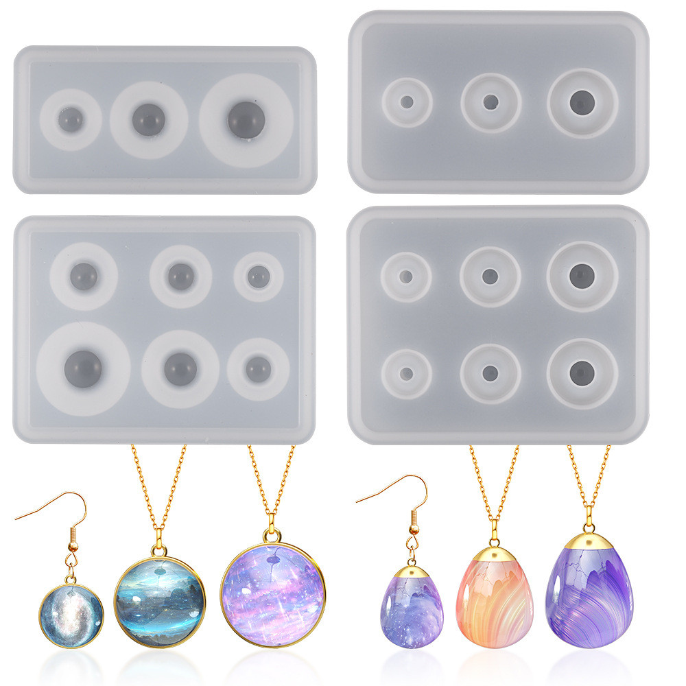 

3D Sphere Ball Silicone Mold DIY Crystal Oval Egg Necklace Pendant Jewelry Silicone Molds Mirror Epoxy Silicone Molds For Resin