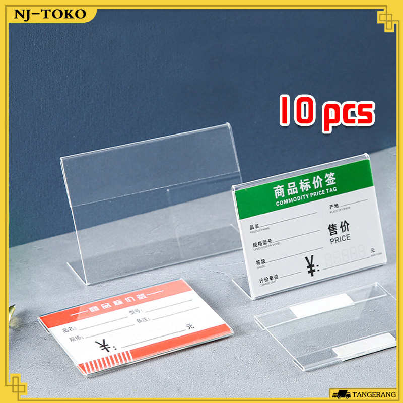 

10 Buah Papan Nama Meja Kantor Transparan Price Tag Akrilik Bahan Akrilik Stand Kartu Nama Akrilik