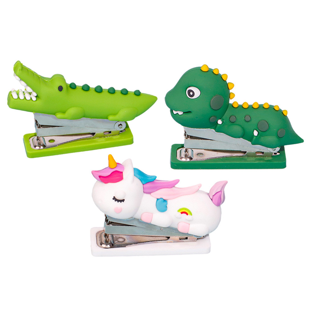 

3 Pcs Stapler Stationery Office for Desk Cute Hand Home Accessory Silicone Decorative Cartoon Child
