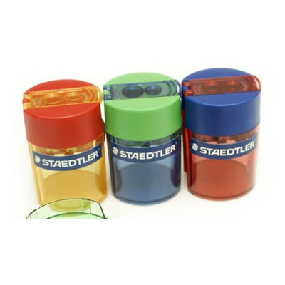

Free shipping color Double hole Pencil sharpener with Safety cover