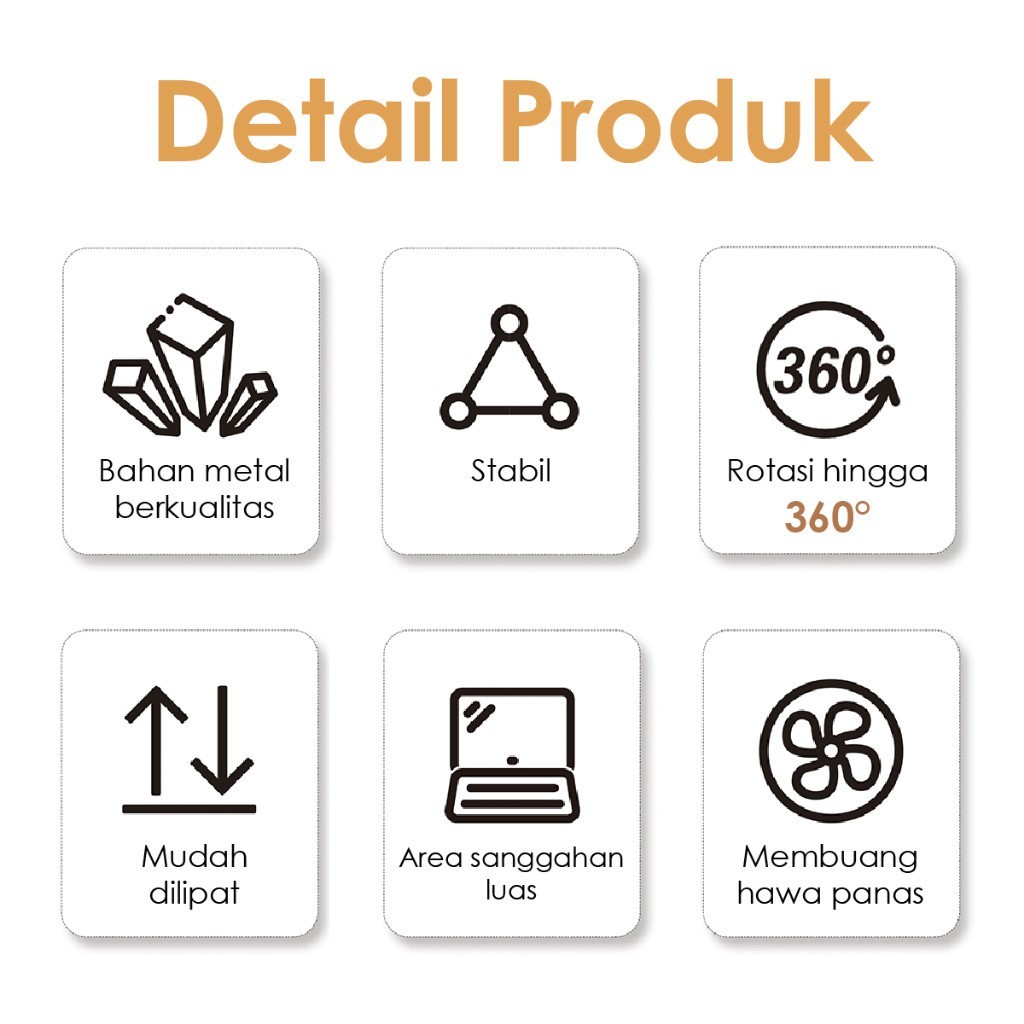 Stand Laptop Stand Penyangga Laptop Stand Holder Lipat Adjustable Anti Slip Untuk Laptop/Notebook