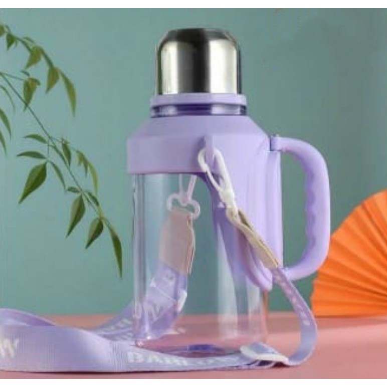 BOTOL MINUM JUMBO 1500ML ADA HANDLE LIPAT DAN GELAS TUTUP CANGKIR UNGU ONLY BOTOL AIR MINUM 1.5LITER