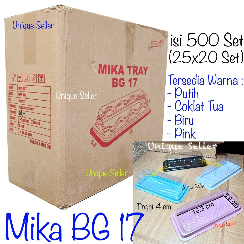 [1Dus] Mika Bolu Gulung Mini 16cm BG 17 Pink Coklat Biru Putih isi 500 / Mika Mochi isi 3 / Mika Kue
