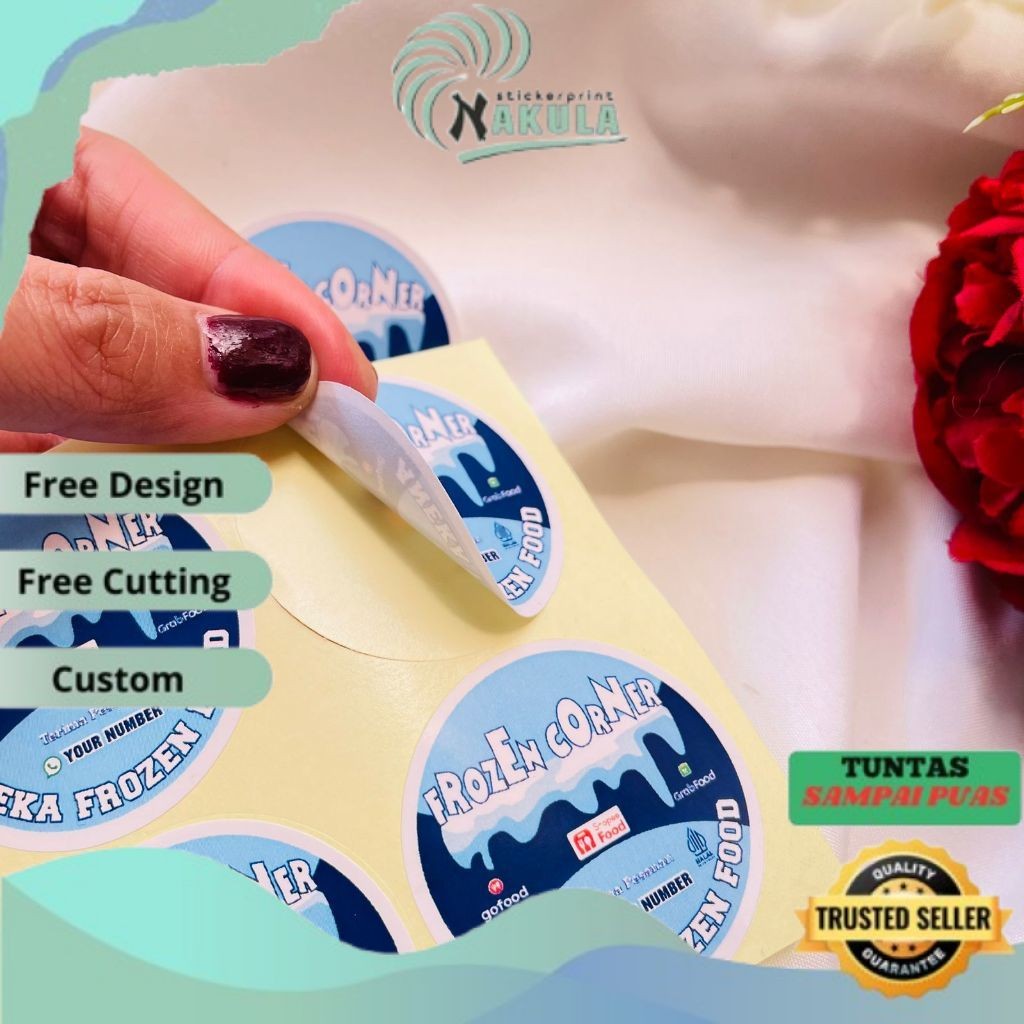 

NKL 2-4 Cetak Stiker Chromo Makanan Beku Label Free Desain Frozen Food Daging Bulat Murah Uk.Kecil