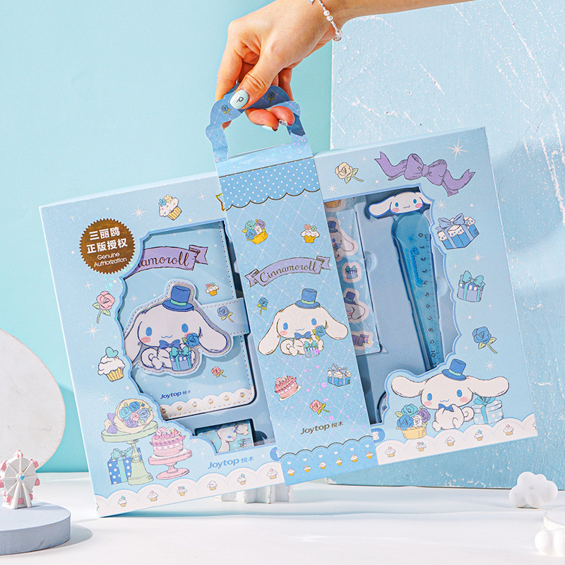 

Sanrio Kuromi Stationery Set My Melody Cinnamoroll Password Notepad Mini Notebook Signature Pen Students Supplies Kids Gift