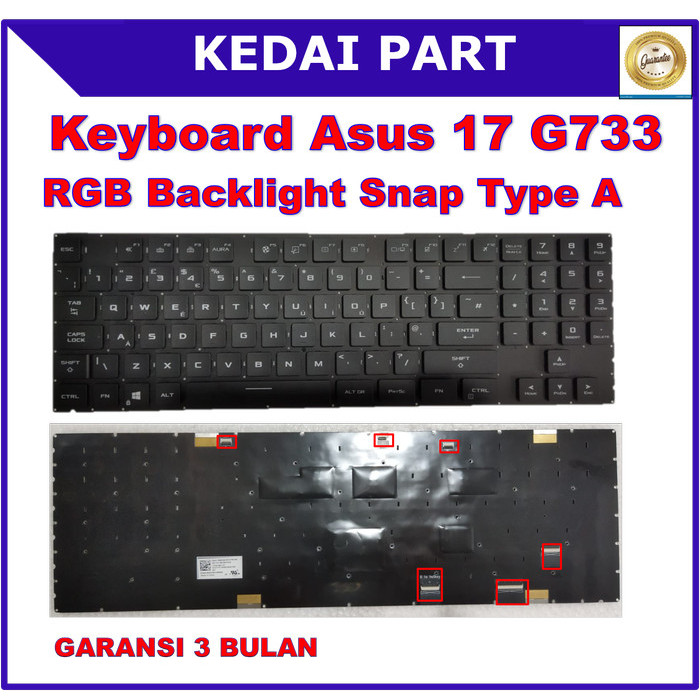 Keyboard Asus ROG Strix Scar 17 G733 G733Q G733QM RGB Backlight
