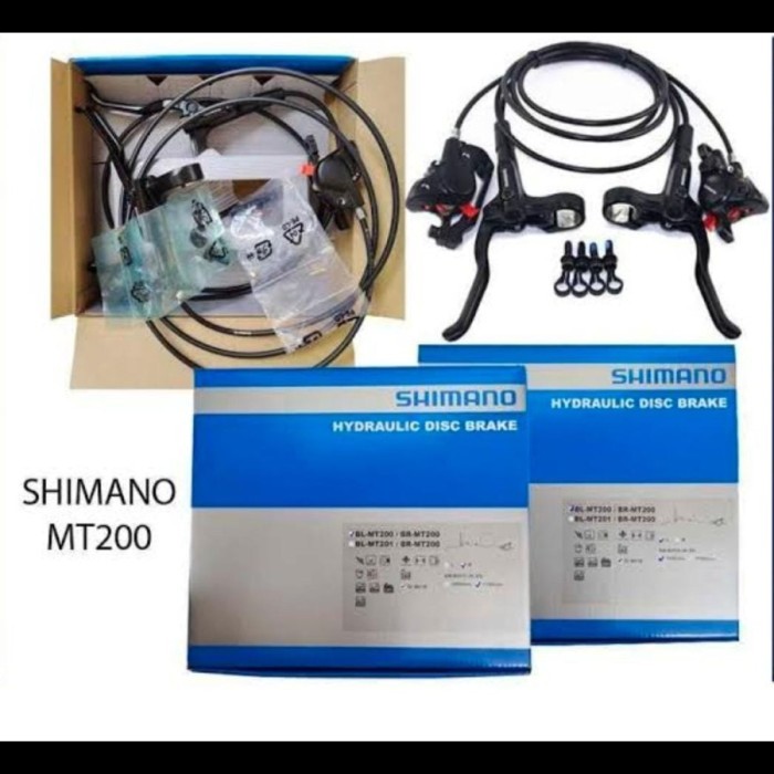 Brake Set Rem Hidrolik Hydraulic SHIMANO MT200 Rem Sepeda Disc Kaliper
