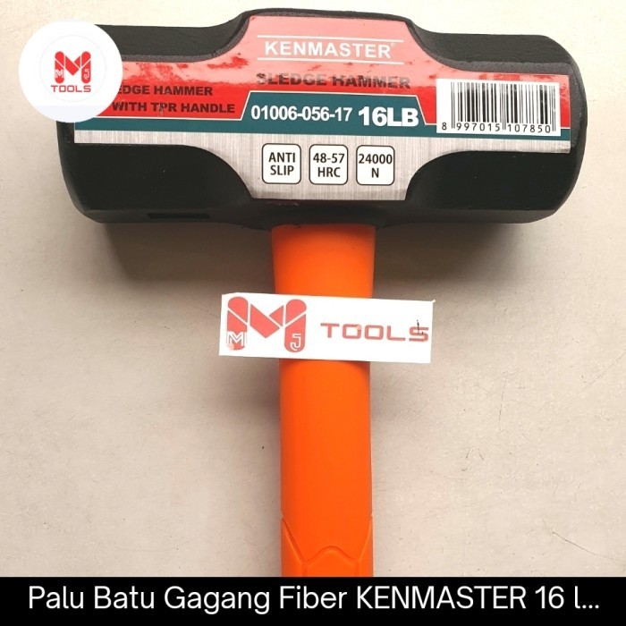 Palu Batu Gagang Fiber KENMASTER 16lbs / 8 kg - KENMASTER Palu Batu Gagang Fiber/Karet - Palu Bodem 