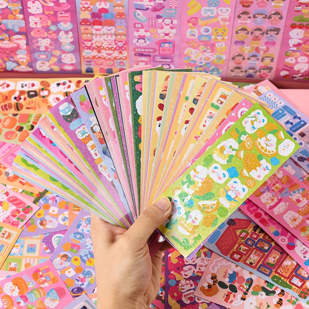 

【Dotding】200 lembar/100 lembar/50 lembar Berbagai Kartun Shiny Stiker Set Mahasiswa Hias DIY Bahan Stiker Lucu H300