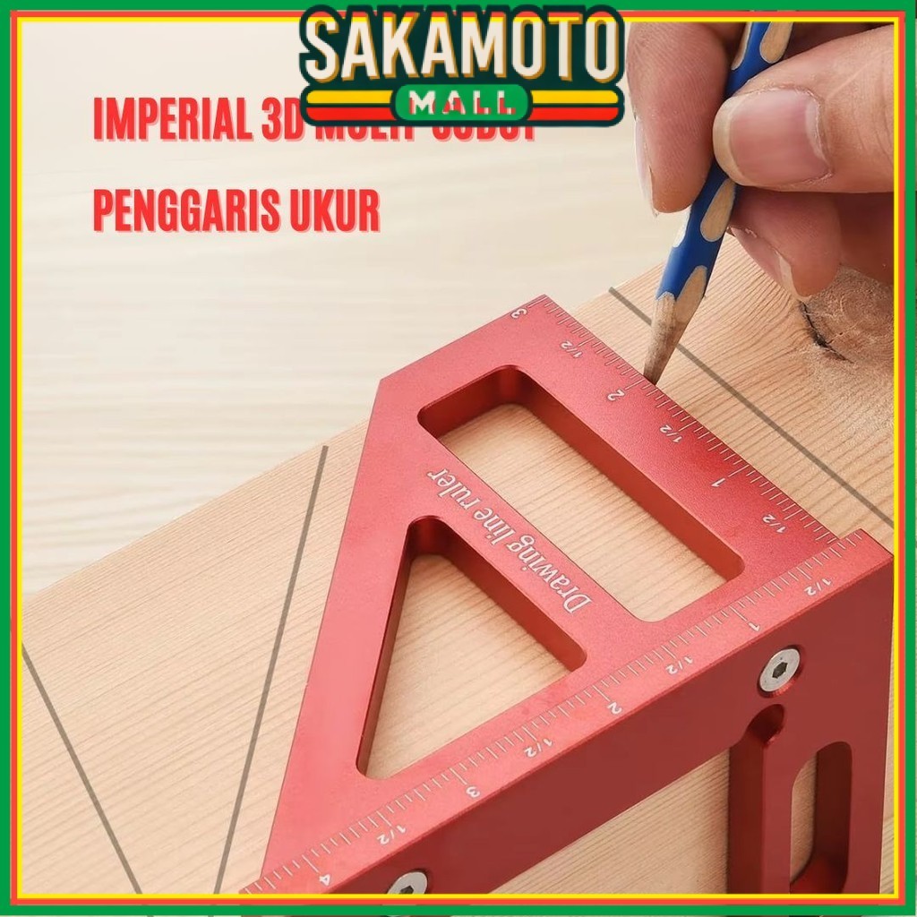 

Penggaris Kayu Sudut Siku 45 90 Derajat Skala Metrik BR005 Multifungsi Aluminium Pertukangan Multi Angle