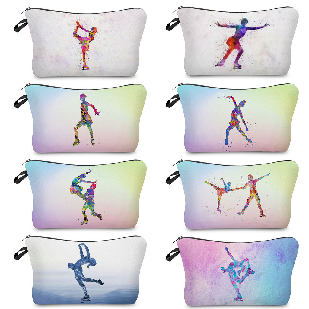 

Originality Skating Design Print Women'S Cosmetic Bag Outdoor Travel Organizer Portable Toiletry Kit Customizable Makeup Bag