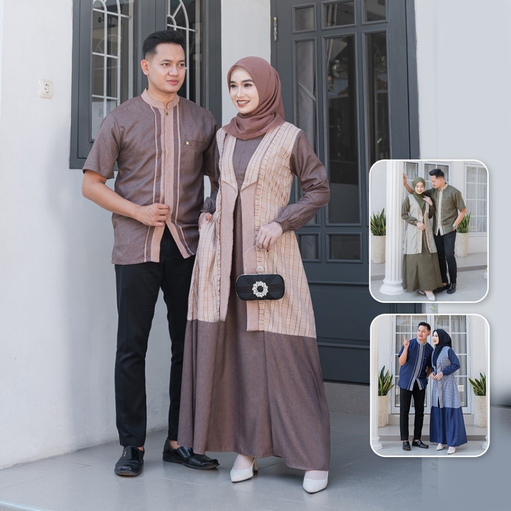 Khadijah Store | Gamis Lebaran Couple 2025 Model Gamis Terbaru Bahan Premium | Naraya Couple by Silm