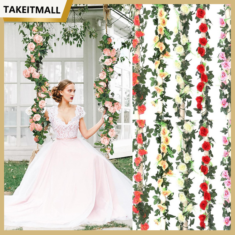 Bunga Hias Mawar Rambat Plastik/Bunga Rambat Mawar Plastik/Dekorasi Artificial Flower