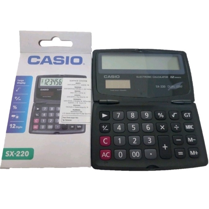 

CASIO ORIGINAL Calculator SX-220 - Kalkulator Saku 12Digit Pocket Sx220 Dual Leaf