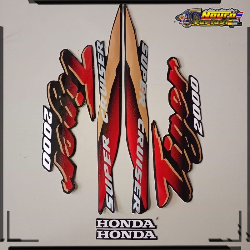 Aksesoris COD striping honda tiger 2000  hitam gold