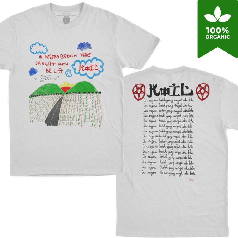 Kaos Band KOIL - INI NEGARA BODOH YANG SANGAT AKU BELA Cotton combad White 24s katun tebal lembut ka