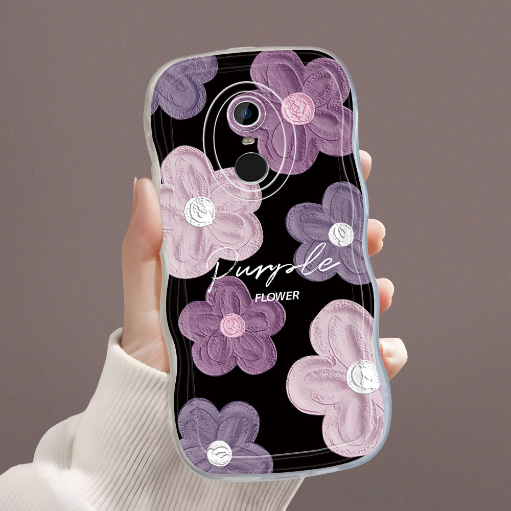 Casing Hp Untuk  Xiaomi Redmi Note 4 4X Pro  Cassing Softcase Kesing Phone Case Soft Imut Purple Flo