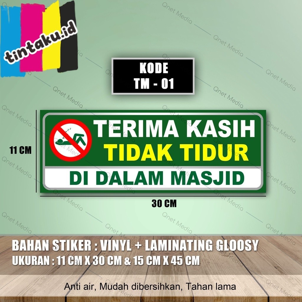 

STIKER DILARANG TIDUR DI MASJID + LAMINASI GLOSSY