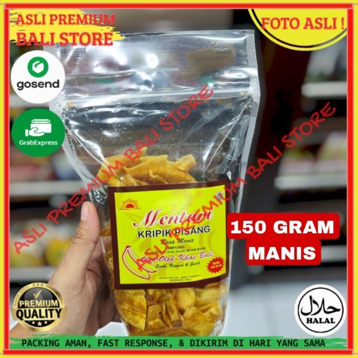 

OLEH OLEH MAKANAN CEMILAN CAMILAN SNACK KULINER KHAS ASLI ORI ORIGINAL BALI KERIPIK PISANG MANIS 150 GR GRAM