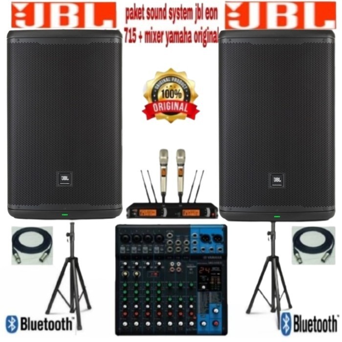 DISTRIBUTOR Paket Sound System JBL EON 715 + Mixer Yamaha (15 Inch) Origina