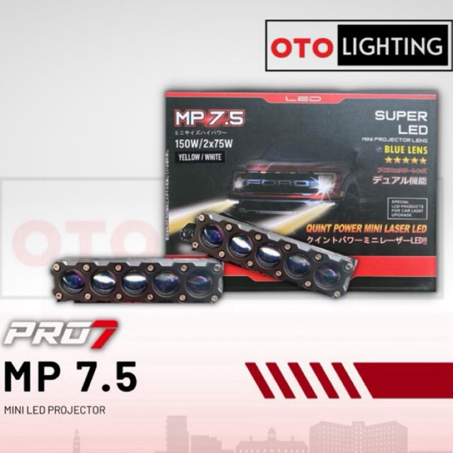 Lampu mobil mini projector Pro7 MP 7.5 Mini Projie 5 Mata Lensa