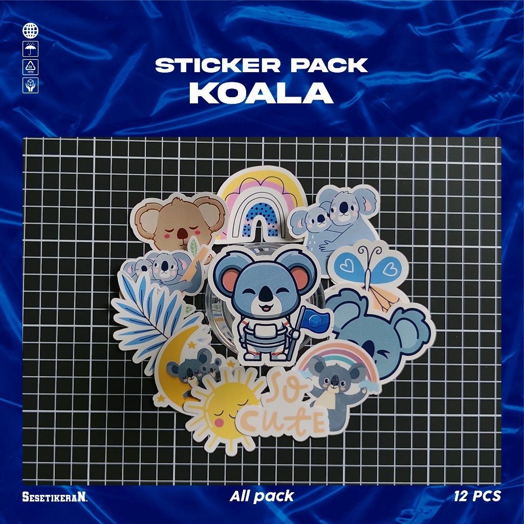 

COD✨ Sesetikeran Stiker Pack Koala Lucu Untuk Koper Laptop Skateboard