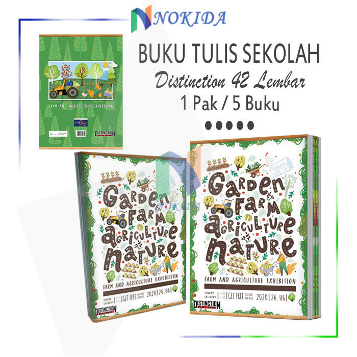 

Nokida Buku Tulis Distinction 1 Pak 42 Lembar [Isi 5 Buku] / Buku Besar Panjang B5 / Buku Catatan Sekolah Boxy Notebook 1 Pack