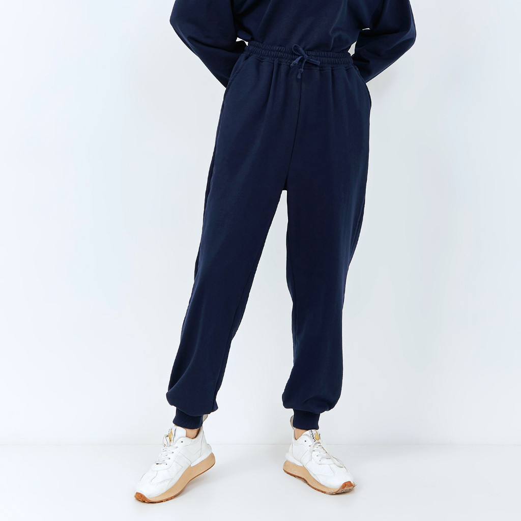 Emba Ladies - Celana Wanita Wide Leg warna Navy - Vlorin