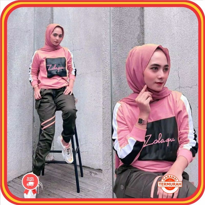 Set Olahraga Murah Bahan Premium Kekinian / Zolaqu One Set Sporty | Premium Set Celana Giska Stelan 