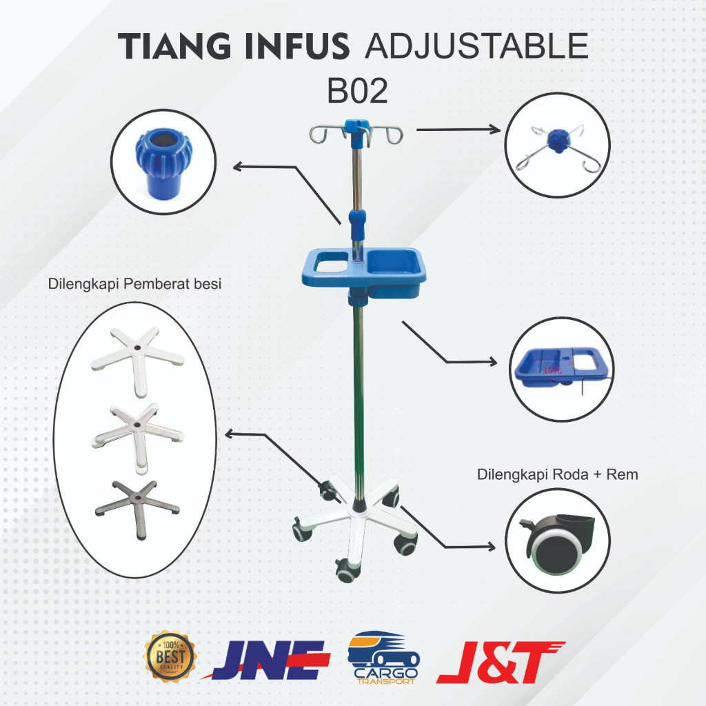 Tiang Infus Adjustable ABS -