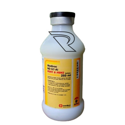 Vaksin Medivac ND G7 AI H5N1 & H9N2 New Formula Netto 250 ml Dosis 500 Ekor Mencegah Tetelo Penyakit