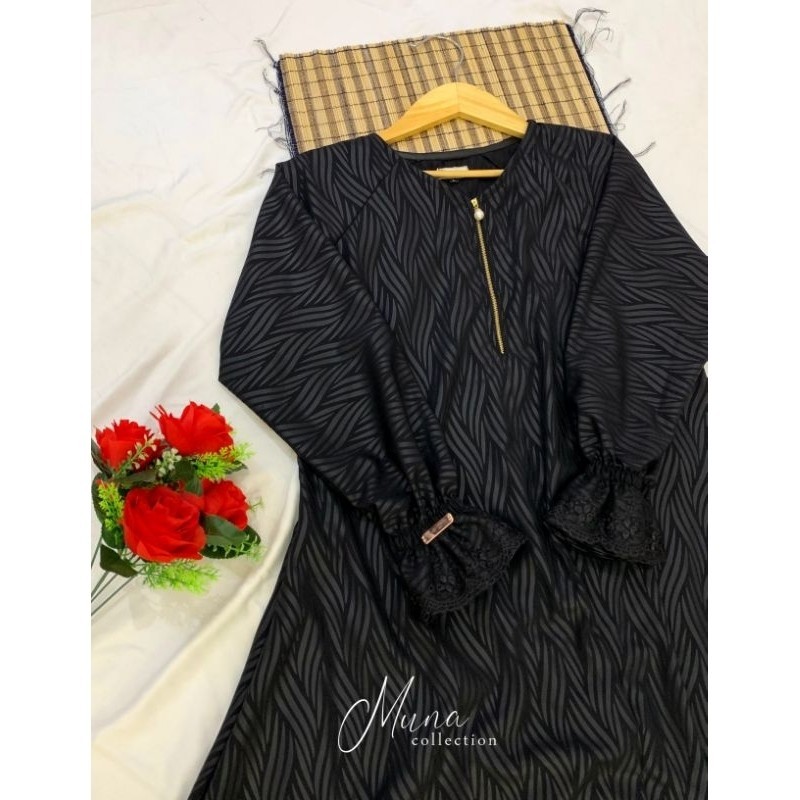 Laura Abaya Abaya hitam gamis remaja kekinian Gamis hitam by muna collection