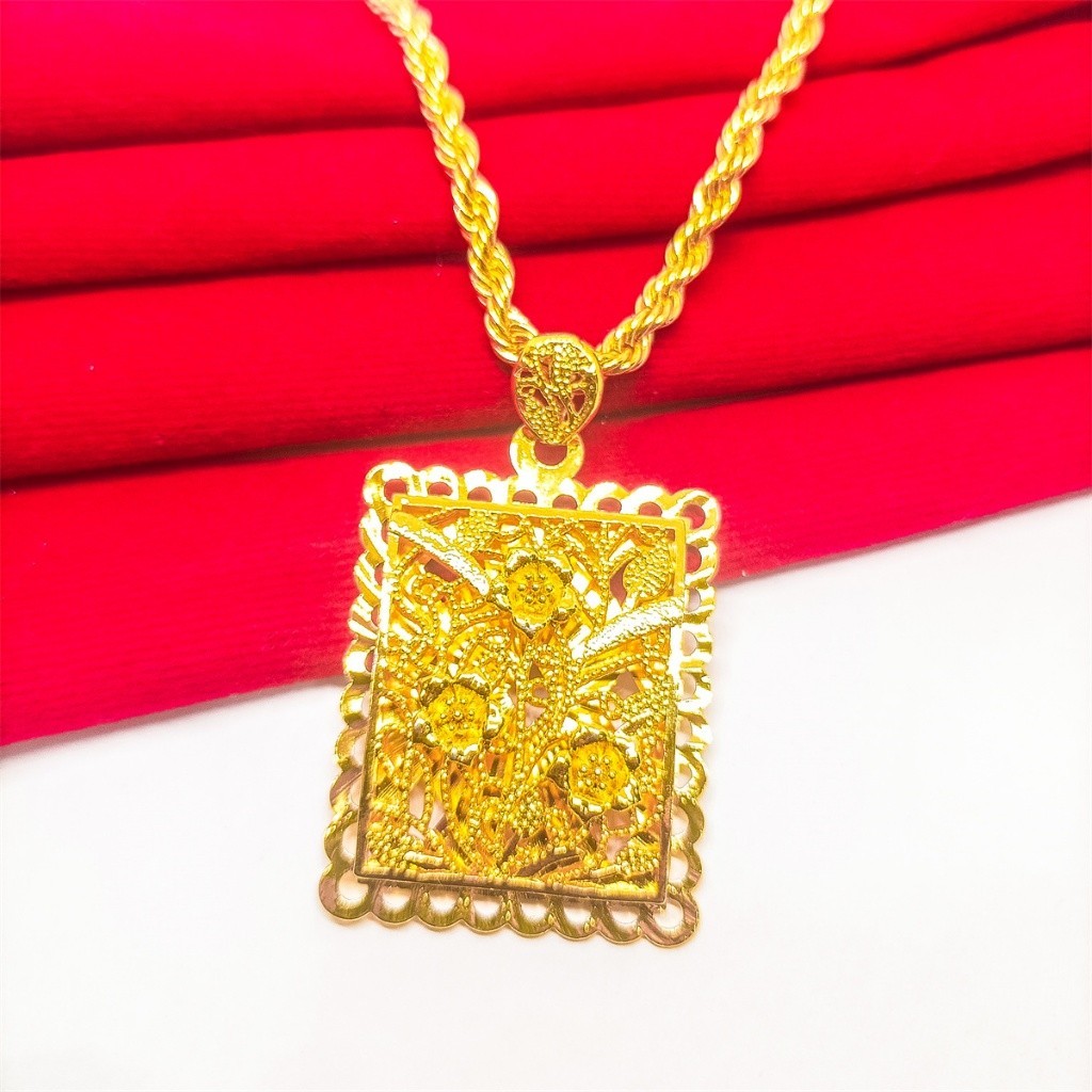 kalung+liontin kendari Perhiasan Aksesoris Titanium Asli Anti Karat xuping rantai berlapis emas 24K 