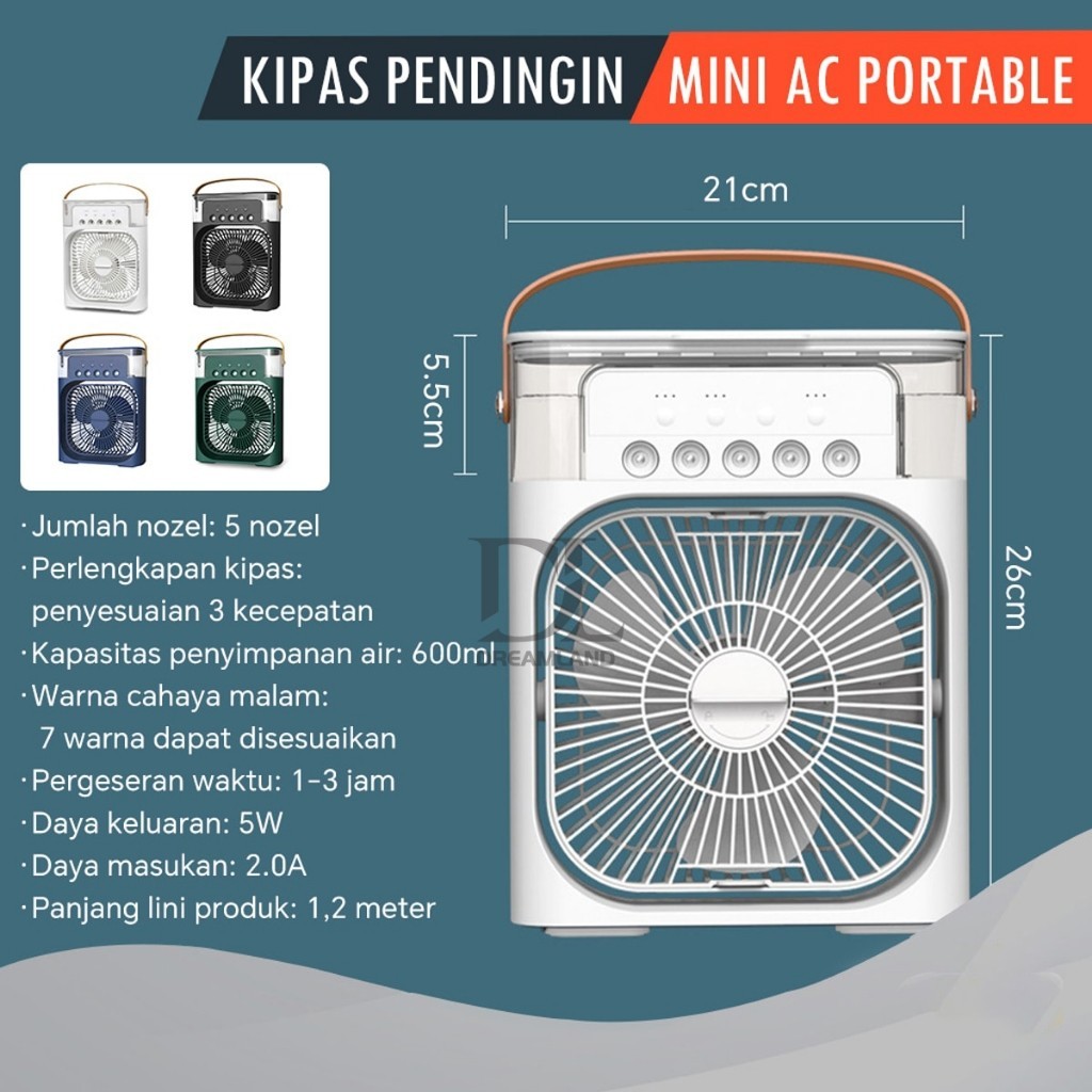 Kipas Angin Pendingin Udara Portabel, Mini Ac Kipas kabut Portable / Kipas Angin Ac Mini
