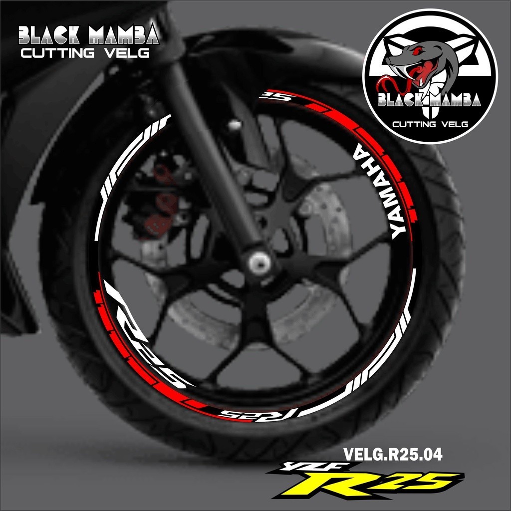(COD) CUTTING STICKER VELG R25 - STIKER LIS LIST VARIASI BAN/VELG YAMAHA R25 04
