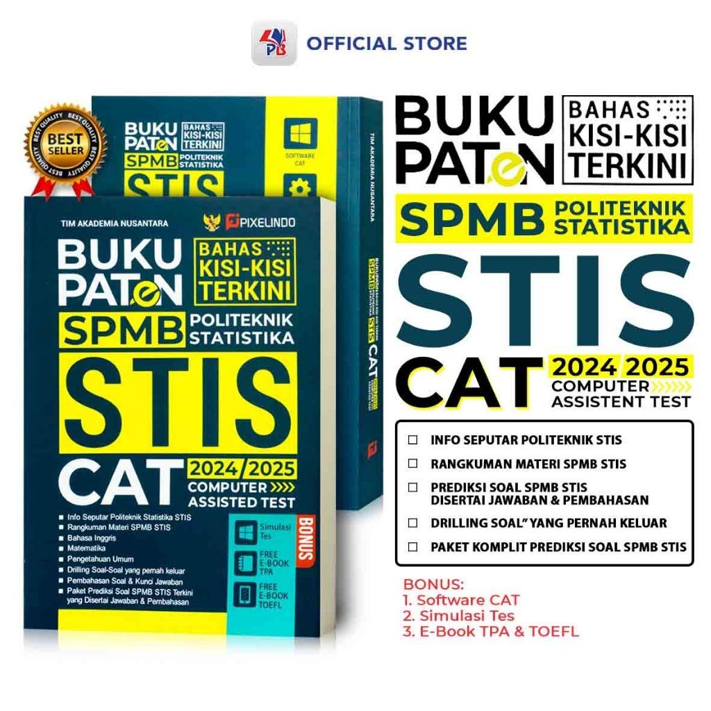 

[PROMO MURAH] Buku STIS 2024 2025 / Buku Paten SPMB Politeknik Statistika STIS CAT 2024/2025