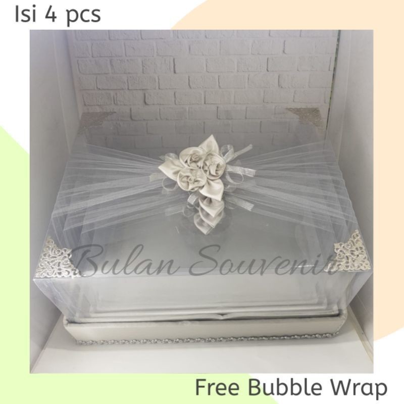 

[PROMO MURAH] Box Kotak Seserahan Lamaran Mika Pita Tile 1 Set Isi 4 Box