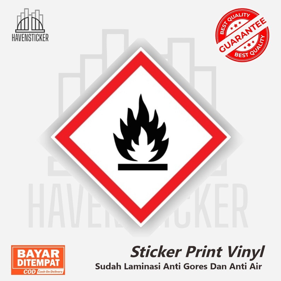 

STIKER SIMBOL VINYL PRINT LABEL K3 LIMBAH B3 HAZMAT GHS MUDAH TERBAKAR SUDAH LAMINASI ANTI GORES