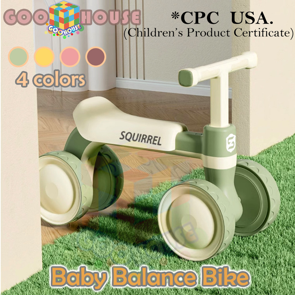 LR84IF Baby Balance Bike Sepeda Keseimbangan Anak Sepeda Anak Balance Sepeda Roda 4 Mobil Anak Bisa Dinaiki