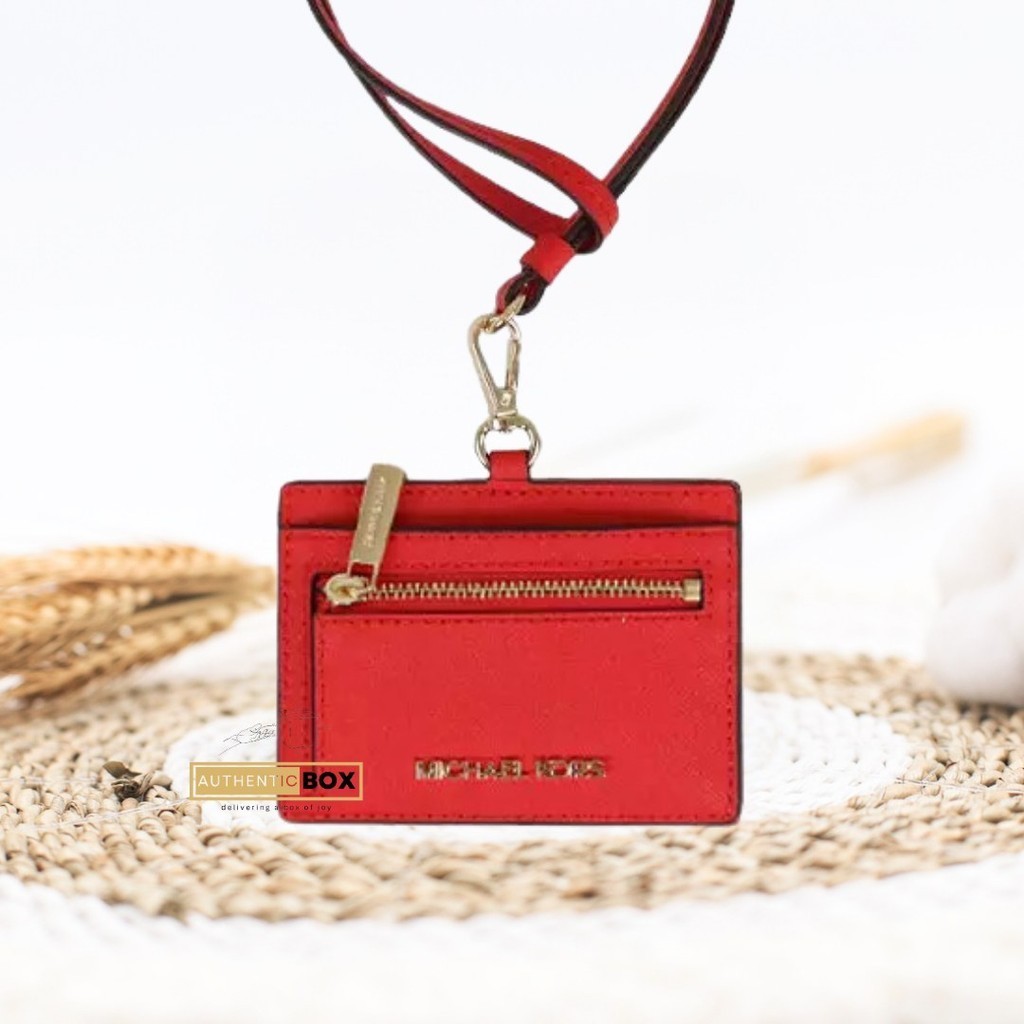 

Dompet Wanita - Jet Set Travel Saffiano Leather Card Case Bright Red