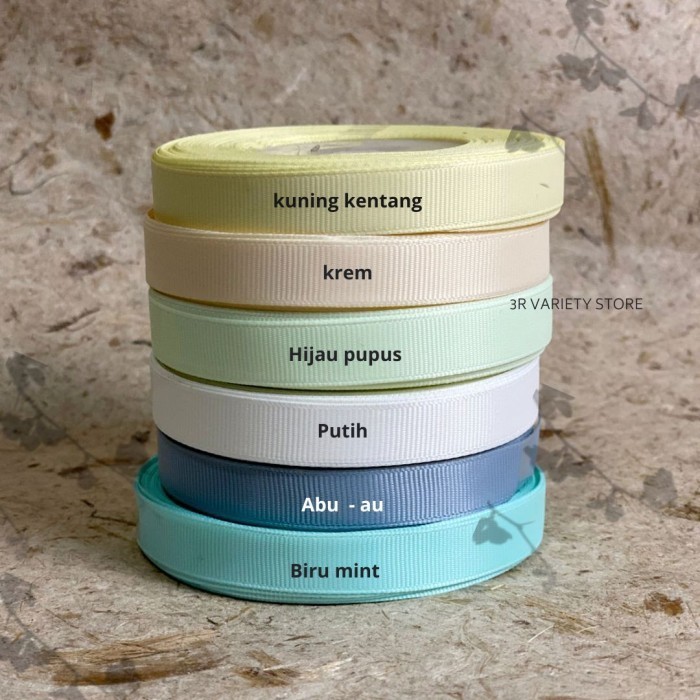 

Pita grosgrain 1/2 inch 1.2 cm Per ROLL - Pita salur grossgrain - Abu-abu