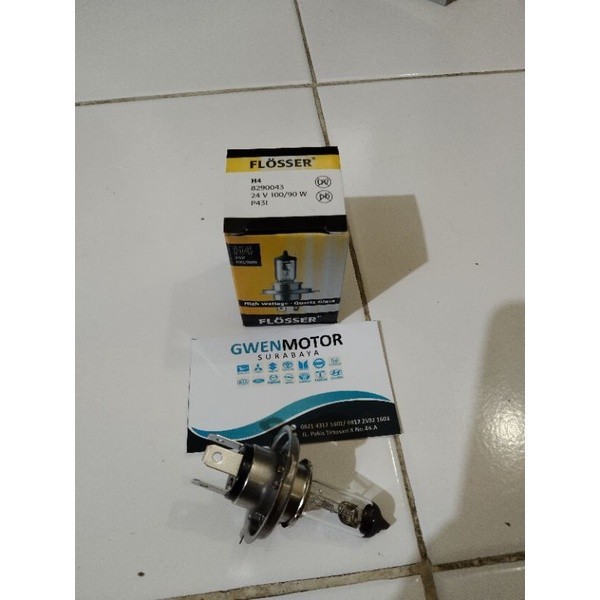 Dop/bolam lampu 24volt 100/90W merk floser
