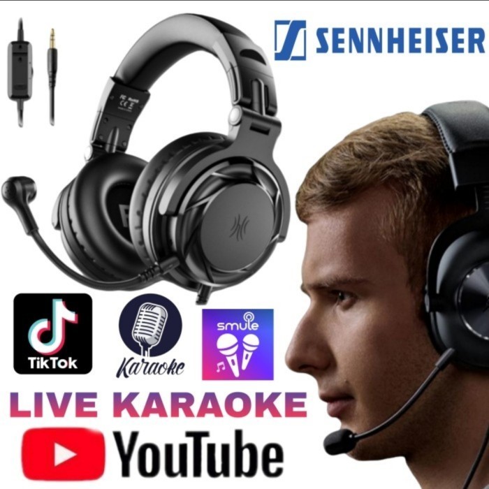 Mic Earphone Headset Super Bass Karaoke Di Youtube Hp Gaming Smule NEW