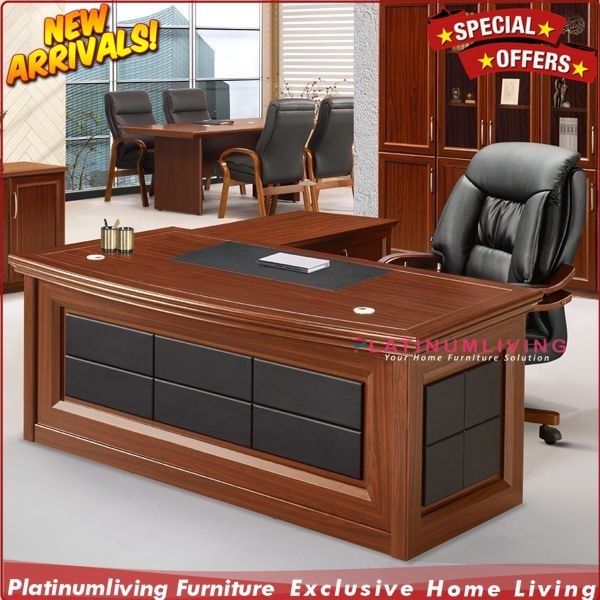 Meja kantor leter L terbaru meja kerja direktur kayu jati terbaik
