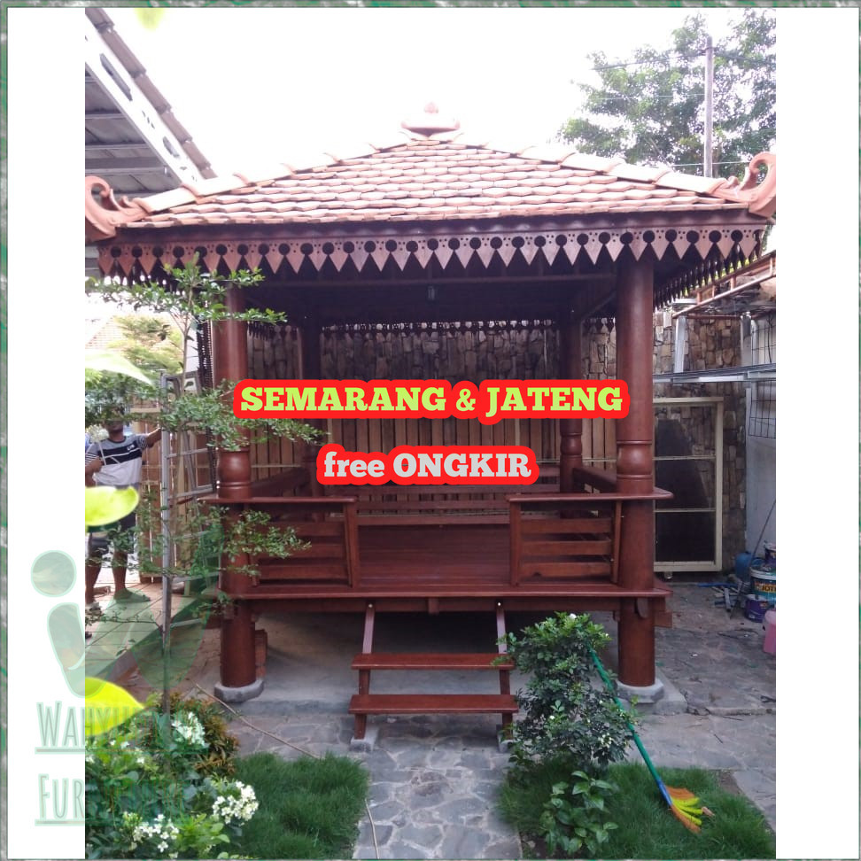 Gazebo Glugu Kayu Kelapa Minimalis Klasik | Gazebo Taman Klasik