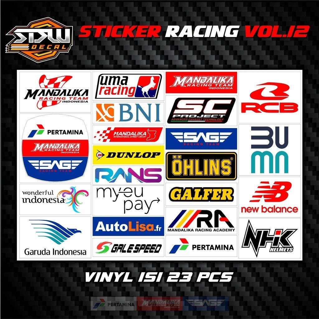 Sticker Racing Stiker Pack Sticker Balap Vol.7 - Kode 10561
